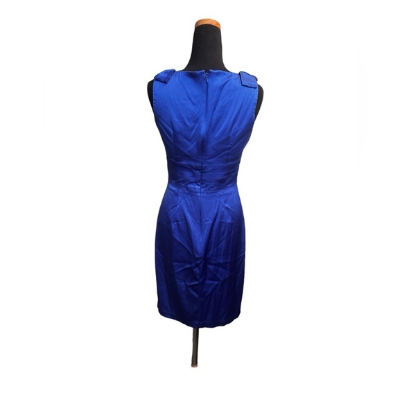 DONNA RICCO NEW YORK Royal Blue Satin Women’s Sleeveless Ruffled Neck Wedding - Picture 4 of 15